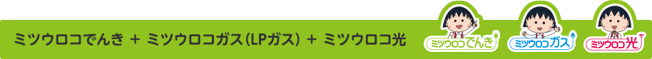 ミツウロコでんき＋ミツウロコガス（LPガス）＋ミツウロコ光
