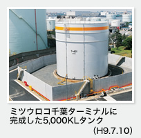 ミツウロコ千葉ターミナルに完成した5,000KLタンク（H9.7.10）