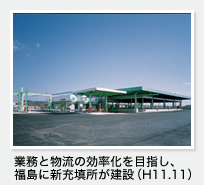 業務と物流の効率化を目指し、福島に新充填所が建設（H11.11）
